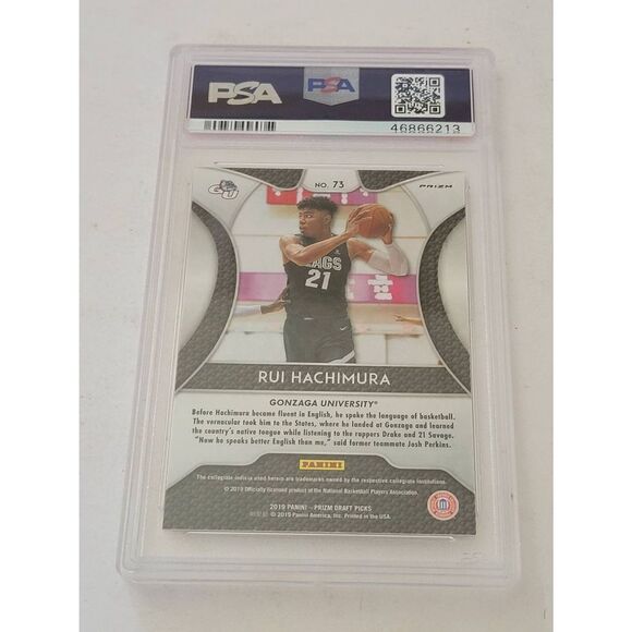 Pink Pulzar Prizm Rui Hachimura Draft Picks 2019 Panini Prizm PSA 9 - Picture 2 of 2